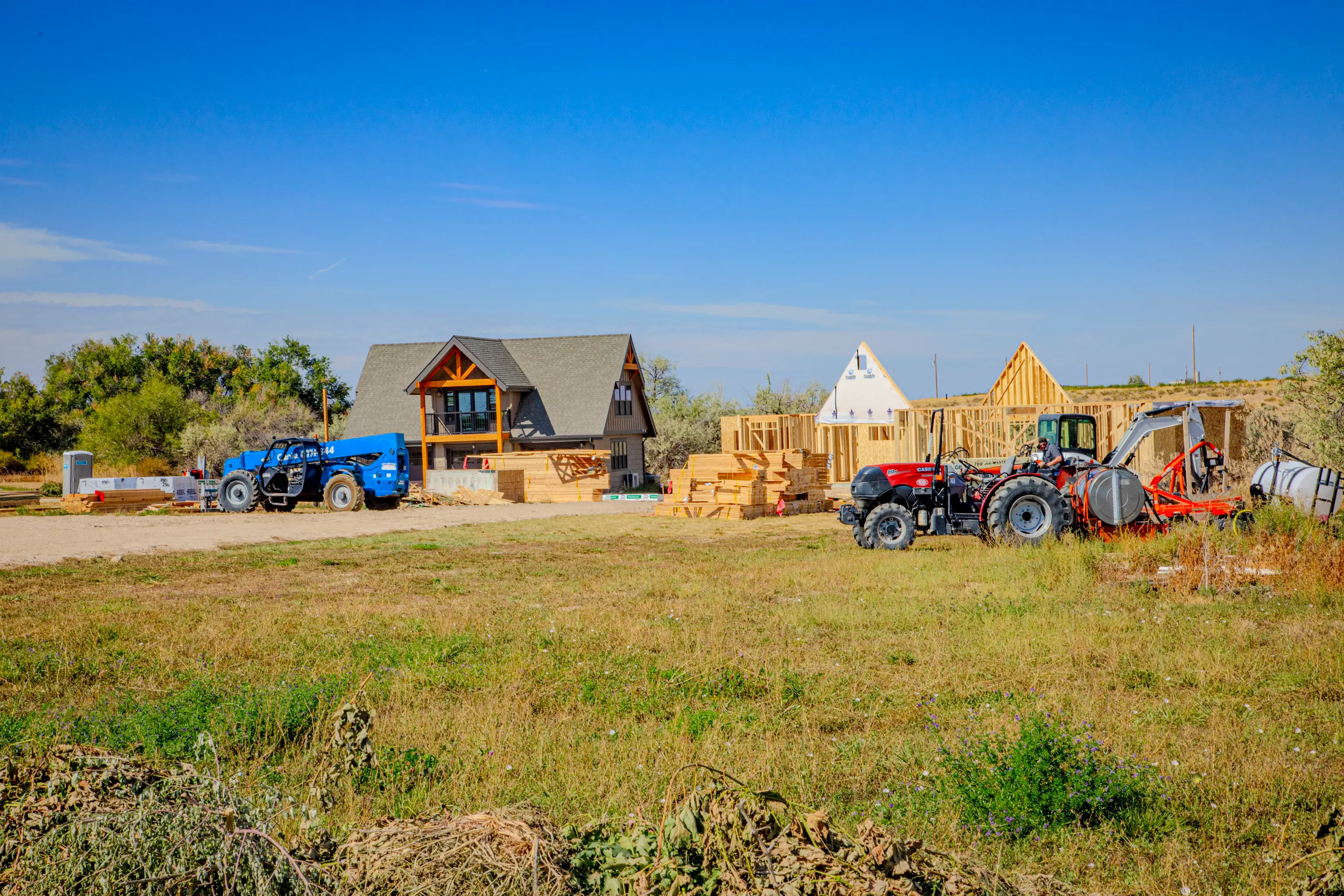 Construction on the vineyard property